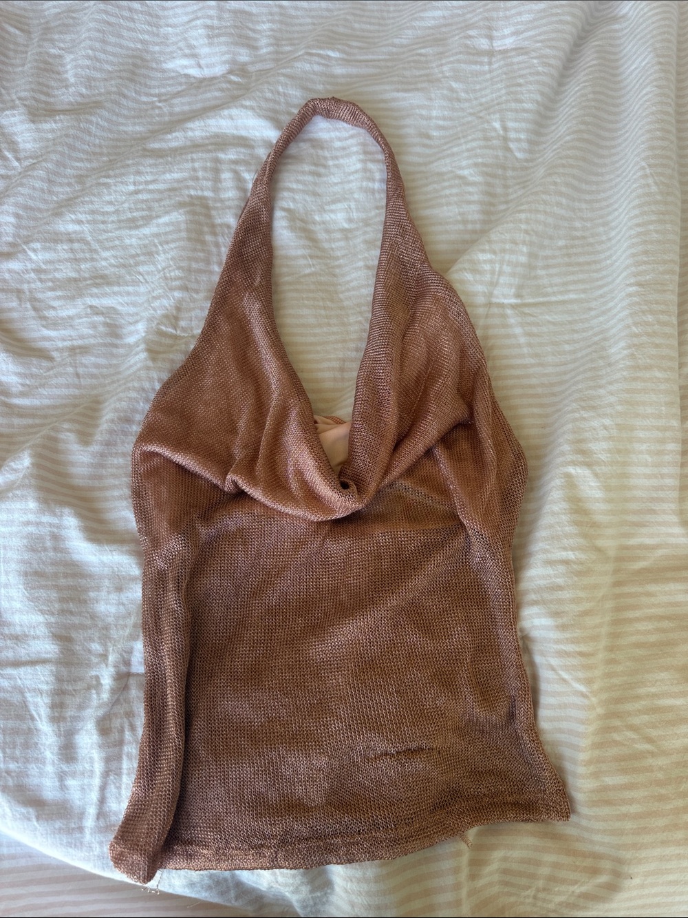Urban Outfitters Pink Mesh Halter Tank